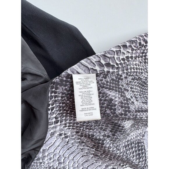 REBECCA TAYLOR Grey Python Snake Print Silk Crepe Peplum Blazer, Size 2 - Picture 13 of 14